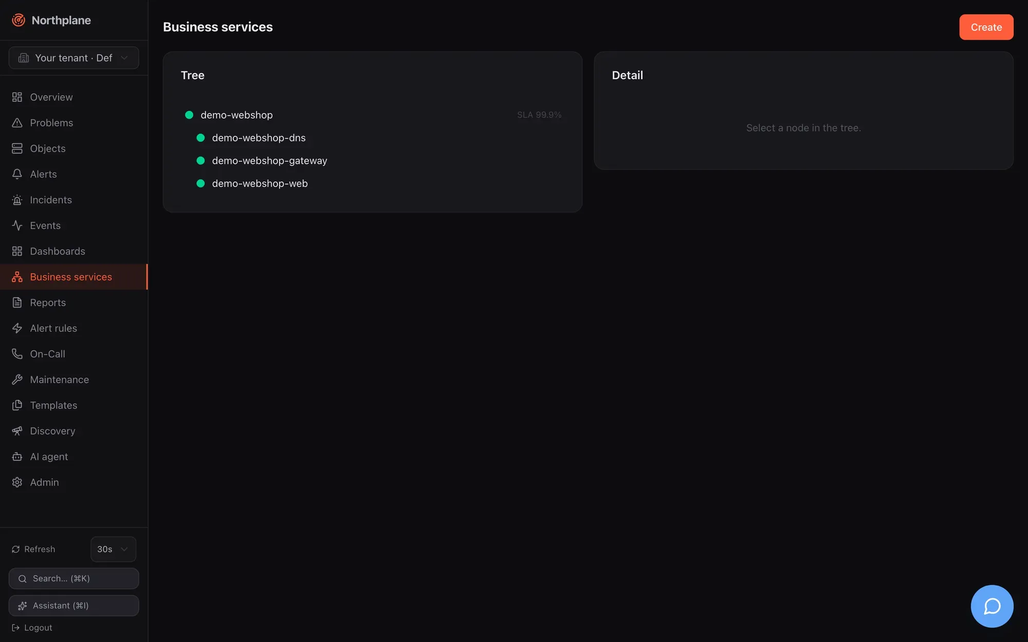 Business services page