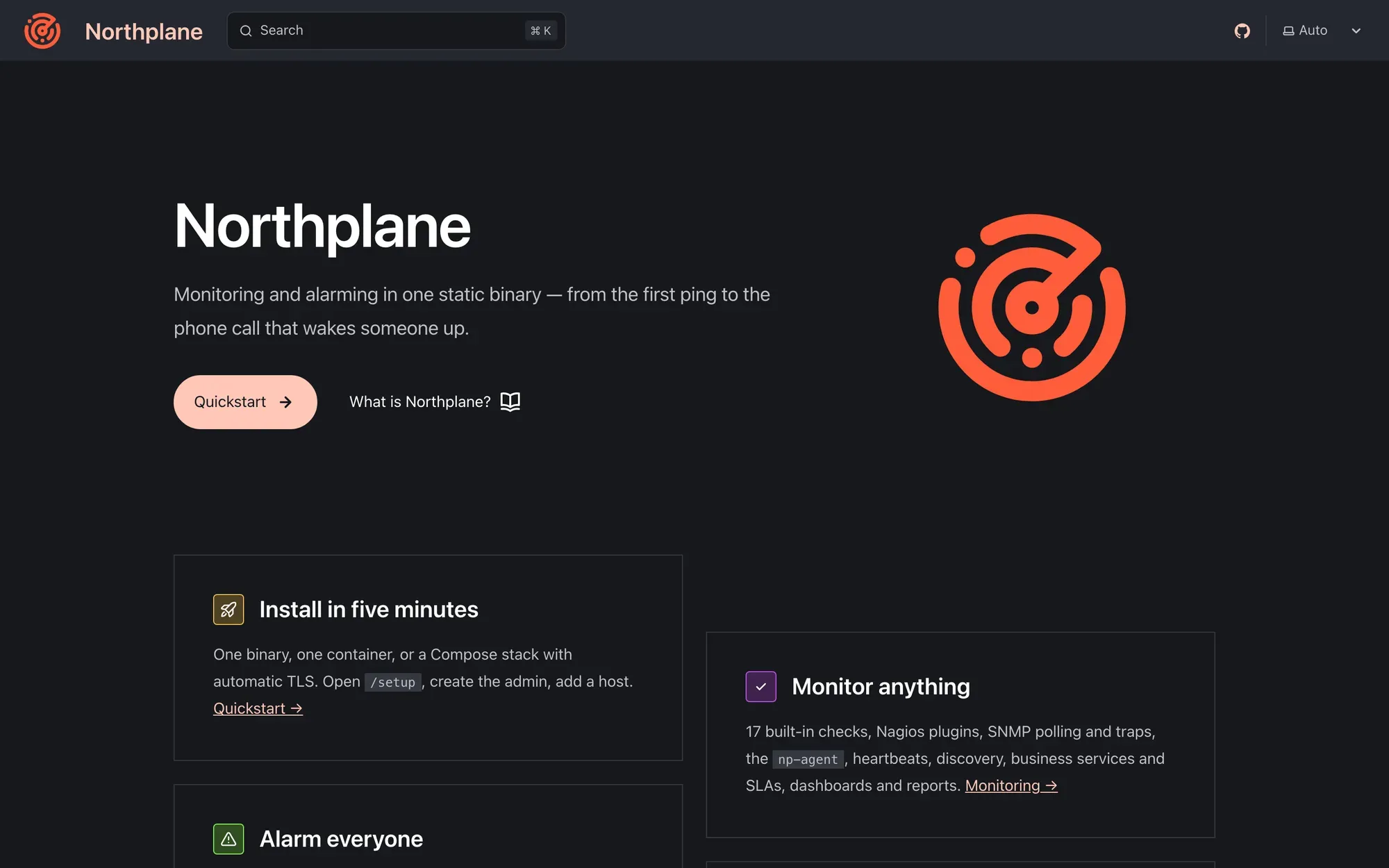The documentation served by northplaned at /docs/